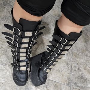 LIKE NEW Demonia Swing 815 Women's Size 7 Black Knee High Boots